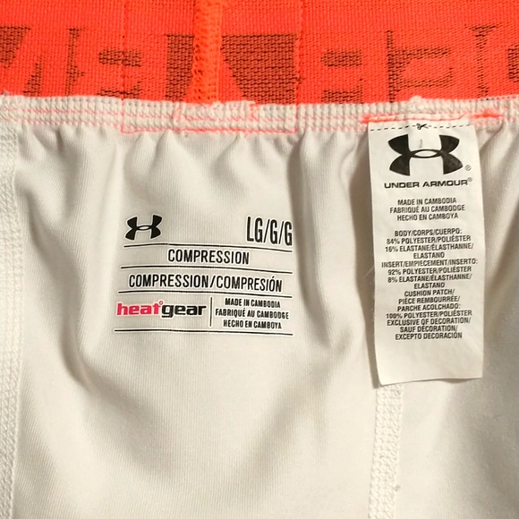 Under Armour Men's UA Break Through Slider Short White/Blaze Orange - Picture 5 of 7